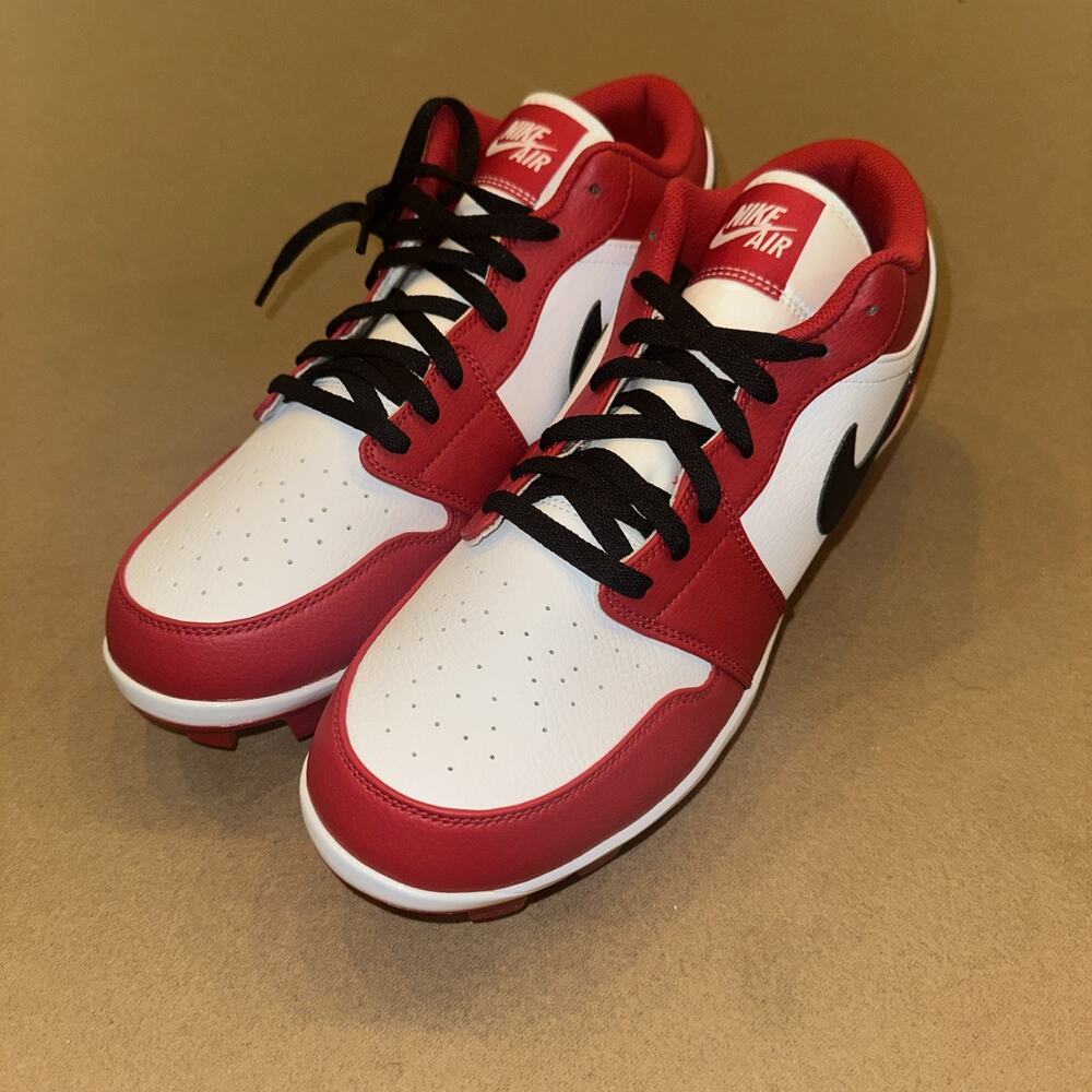 Jordan 1 Retro MCS Low Chicago Red White Baseball Cleats CJ8524-611 Men's 13